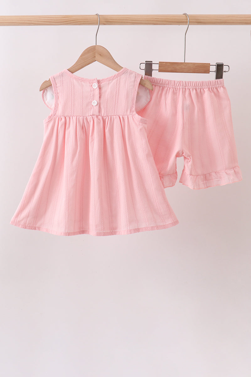 Pink Princess Embroidered Jacquard Set