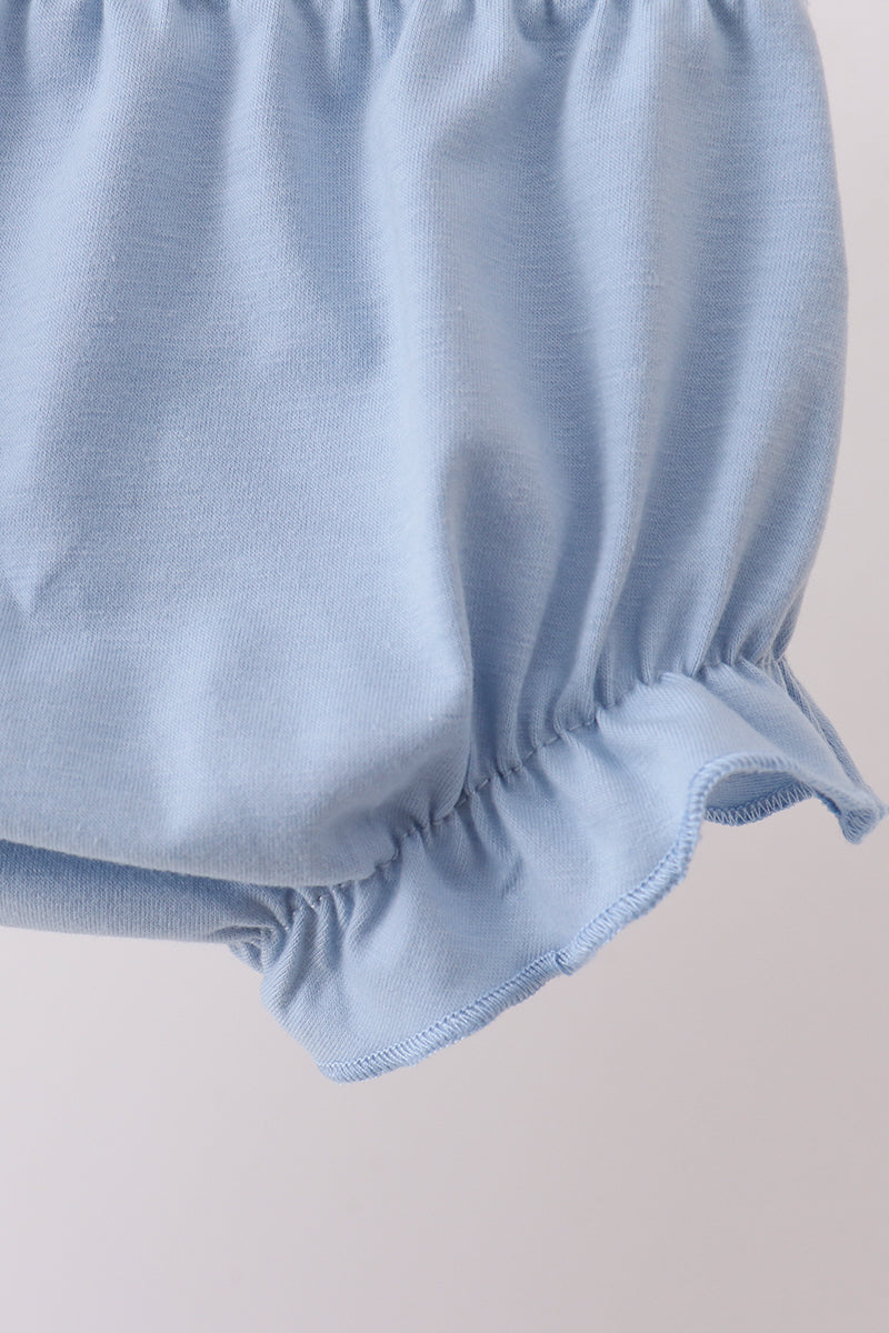 Blue Sailboat Smocked Bloomer Set