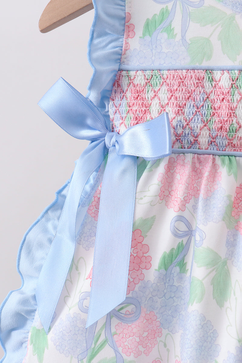 Blue Hydrangea Smocked Bloomer Set