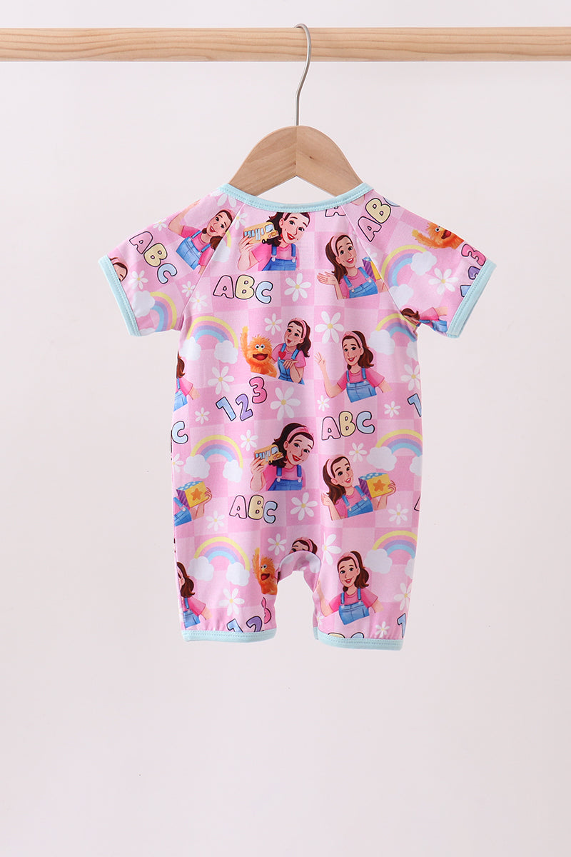 Pink Character Bamboo Romper