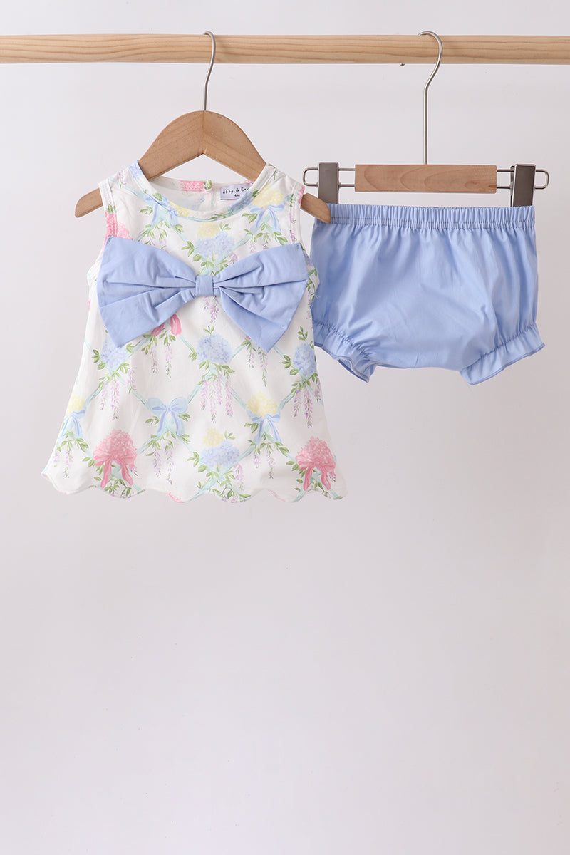Blue Hydrangea Bow Bloomer Set