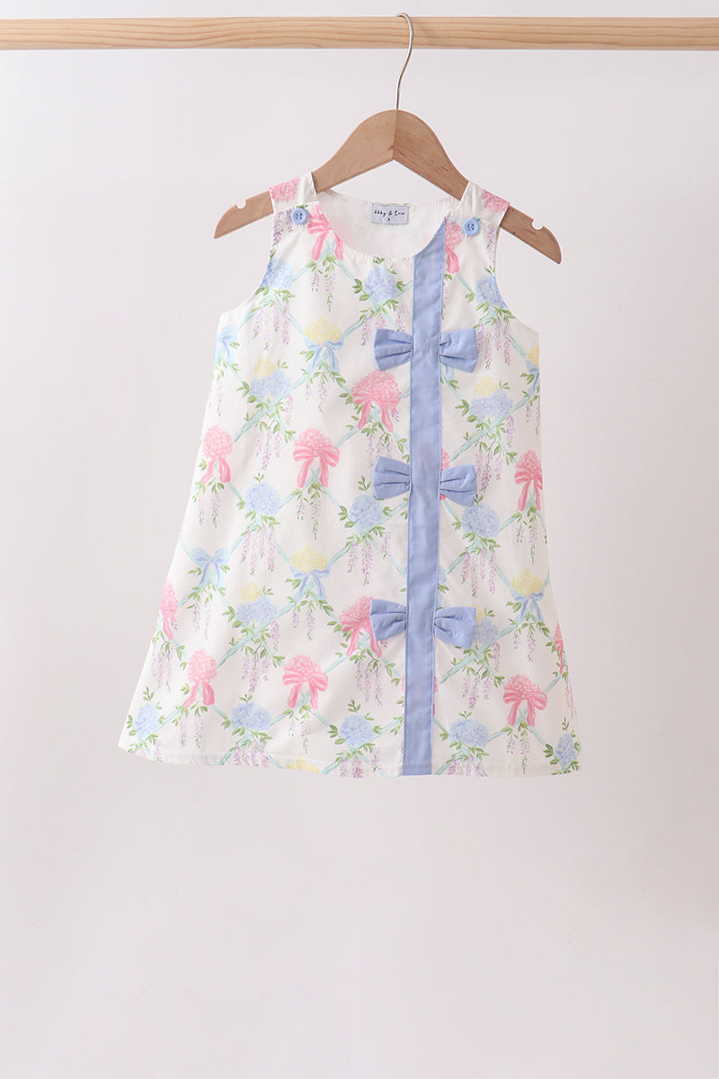 Blue Hydrangea Bow Dress