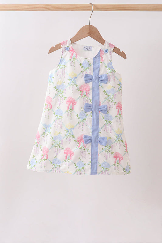 Blue Hydrangea Bow Dress