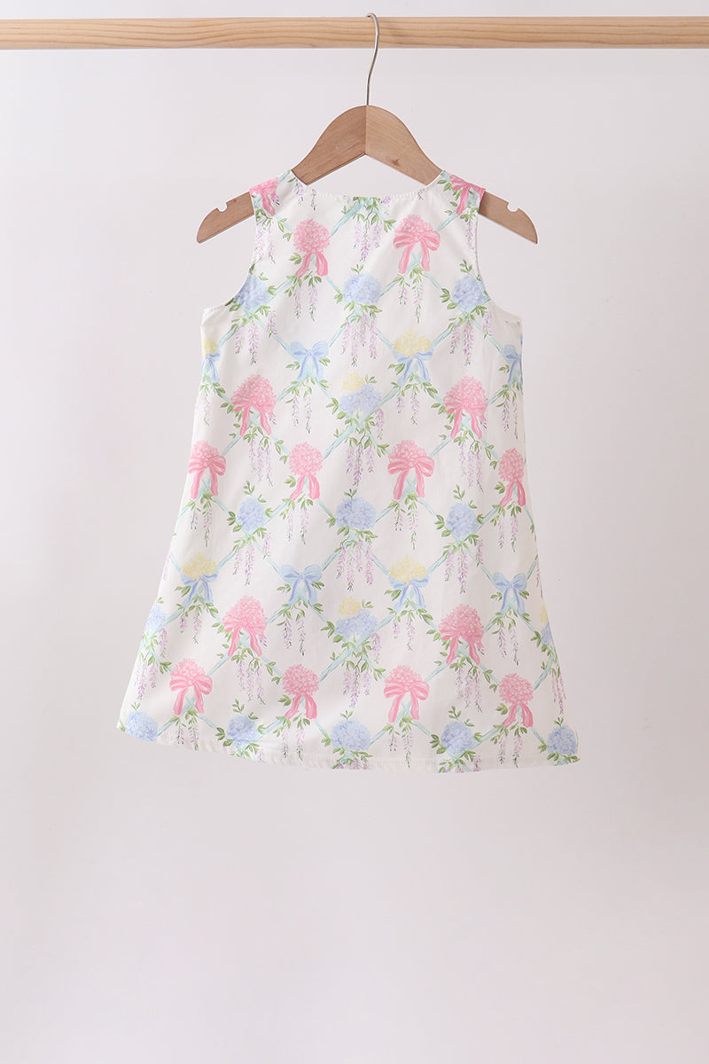 Blue Hydrangea Bow Dress