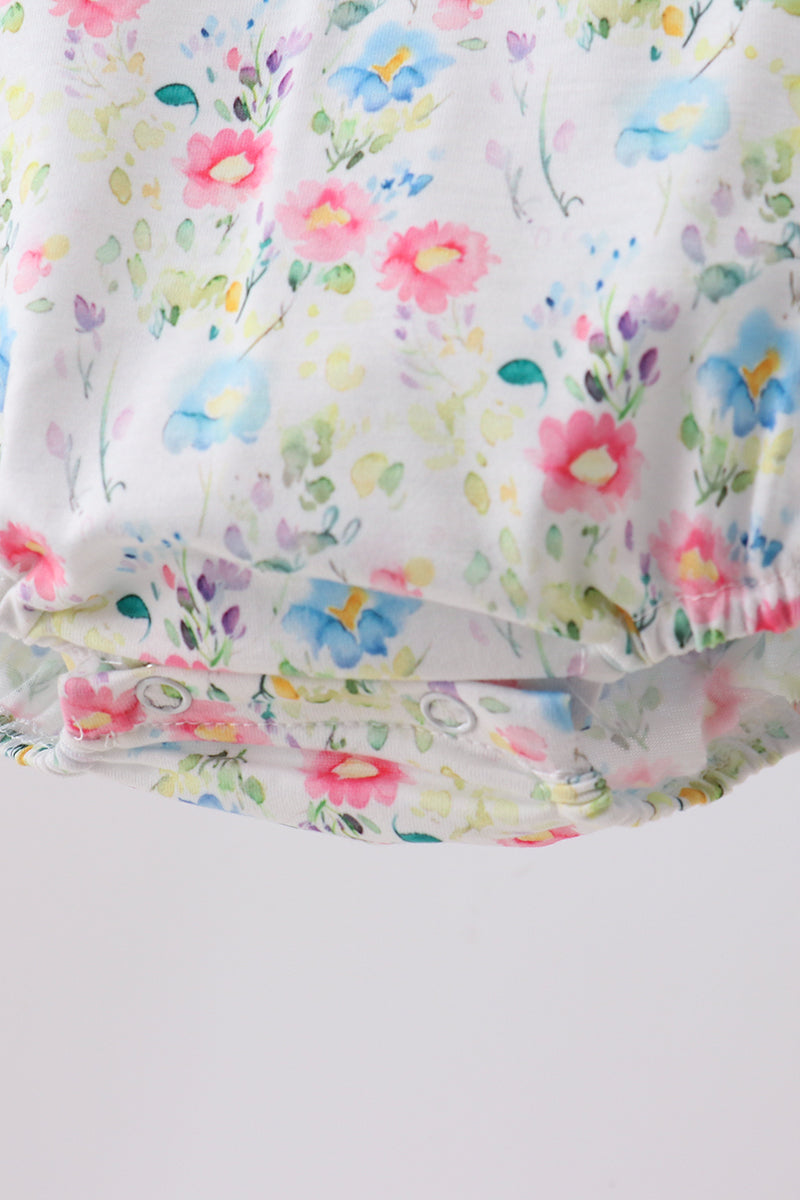 Blue Floral Ruffle Bubble