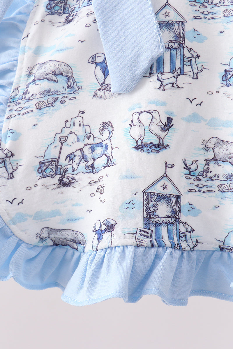 Blue Beach Bloomer Set