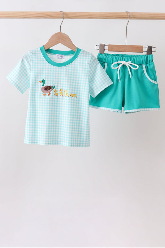 Green Mallard Embroidered Set