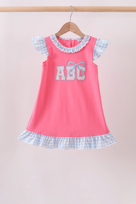 Pink ABC Appliqué Ruffle Dress