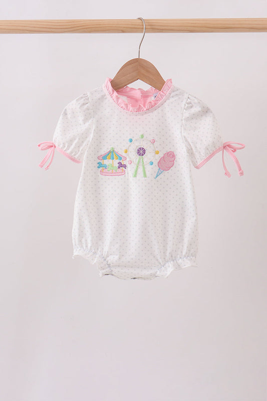 Pink Carousel Embroidered Bubble