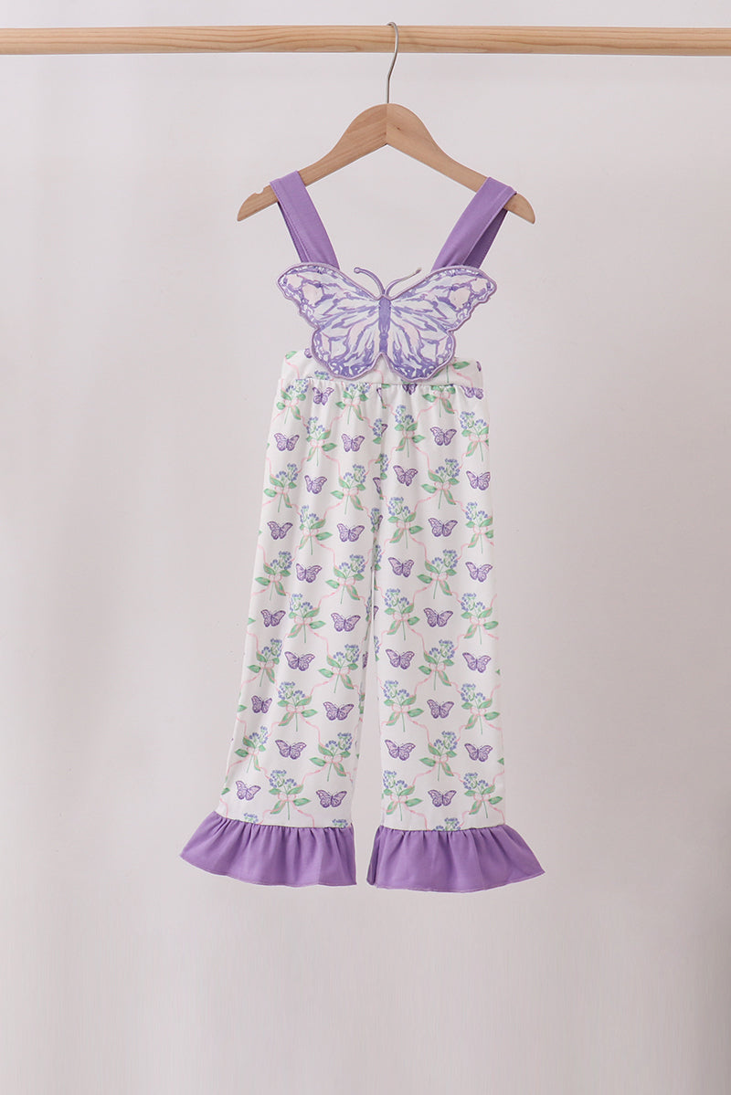 Purple Butterfly Applique Jumpsuit