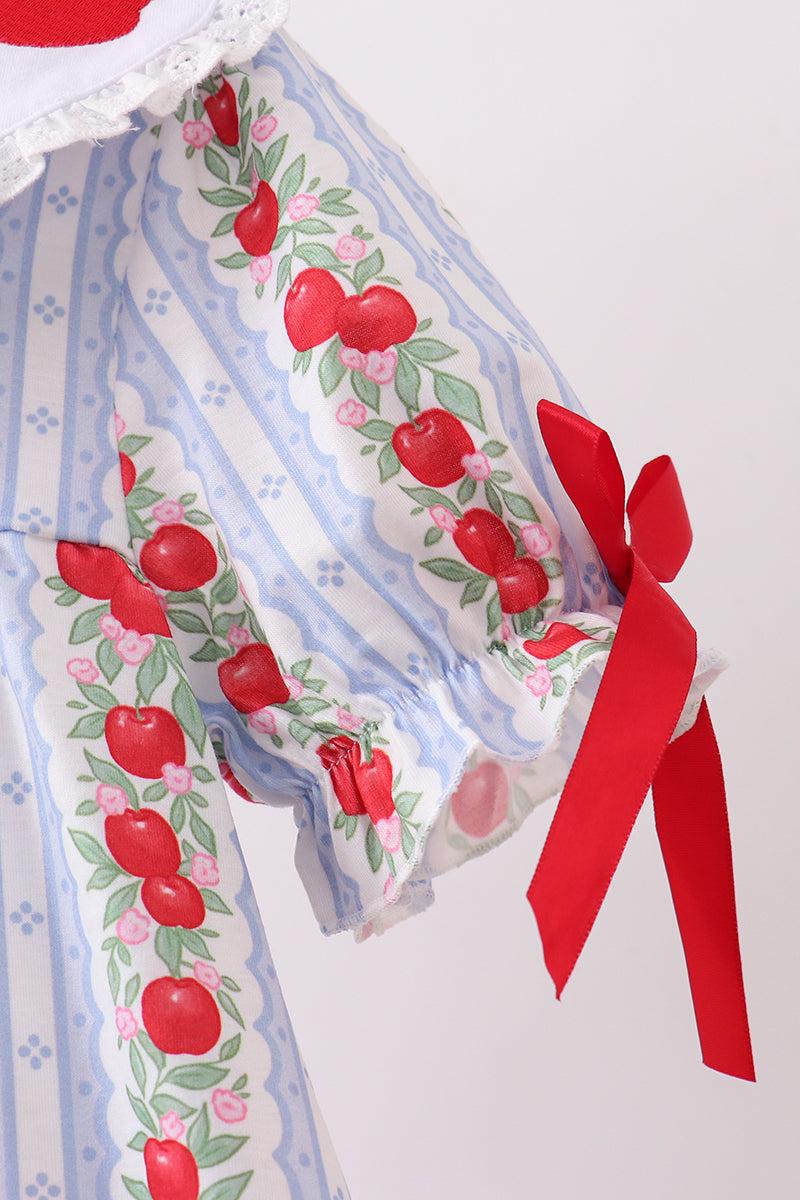 Red Apple Embroidered Bloomer Set