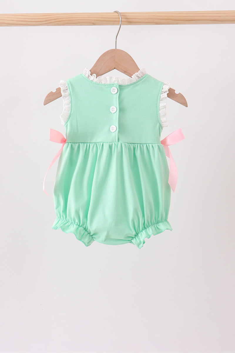Green Butterfly Smocked Lace Bubble