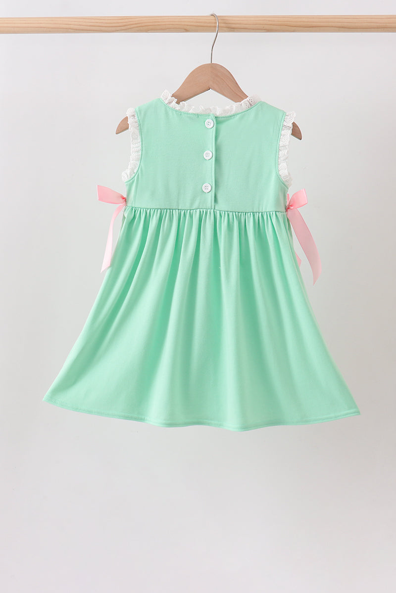 Green Butterfly Smocked Dress