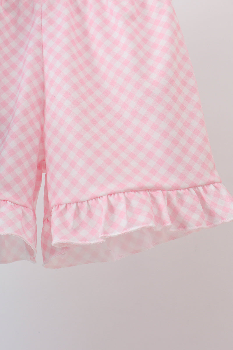 Blue Apple Applique Shorts Set