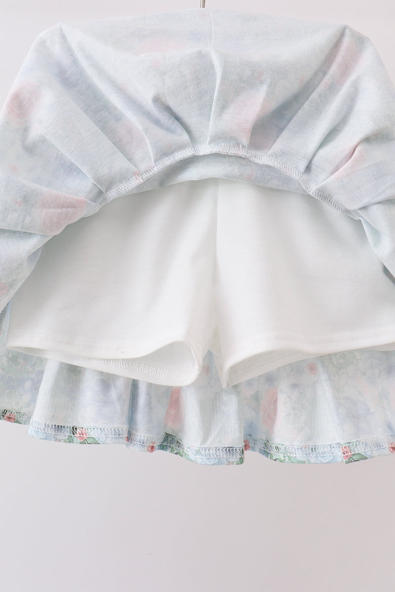 Floral Print Skorts Set