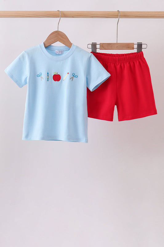 Blue Apple Applique Set
