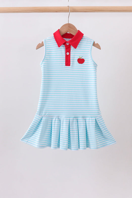 Bow Collar Apple Embroidery Dress