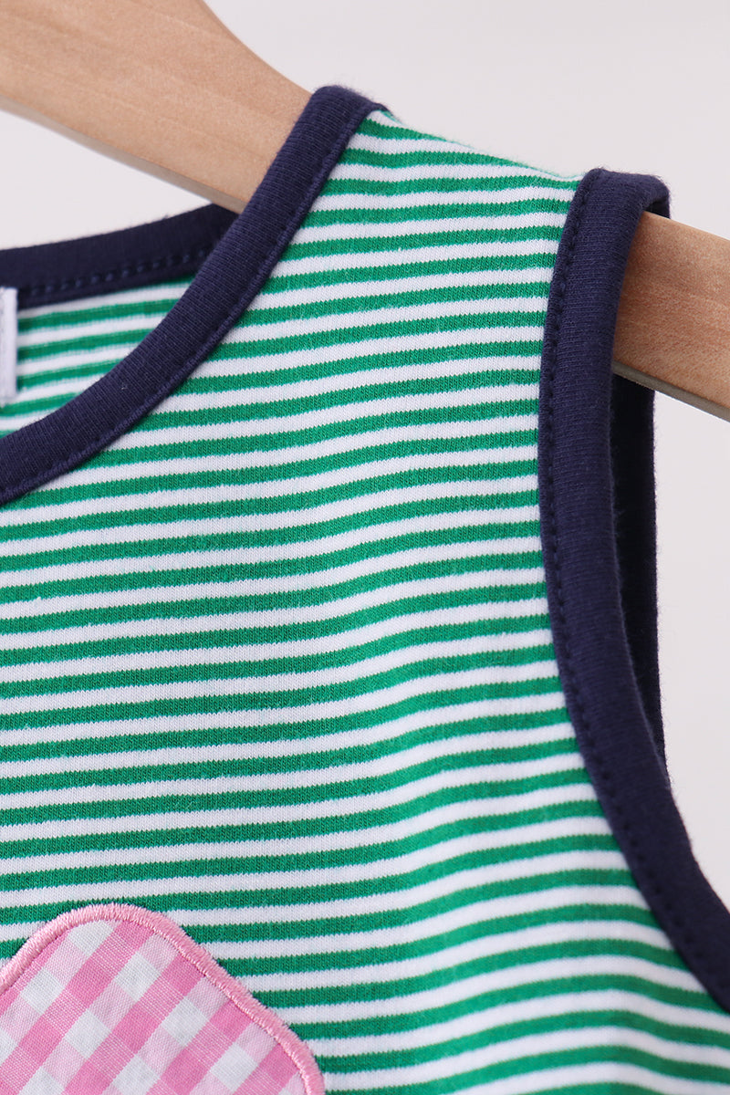 Green Ball Applique Dress
