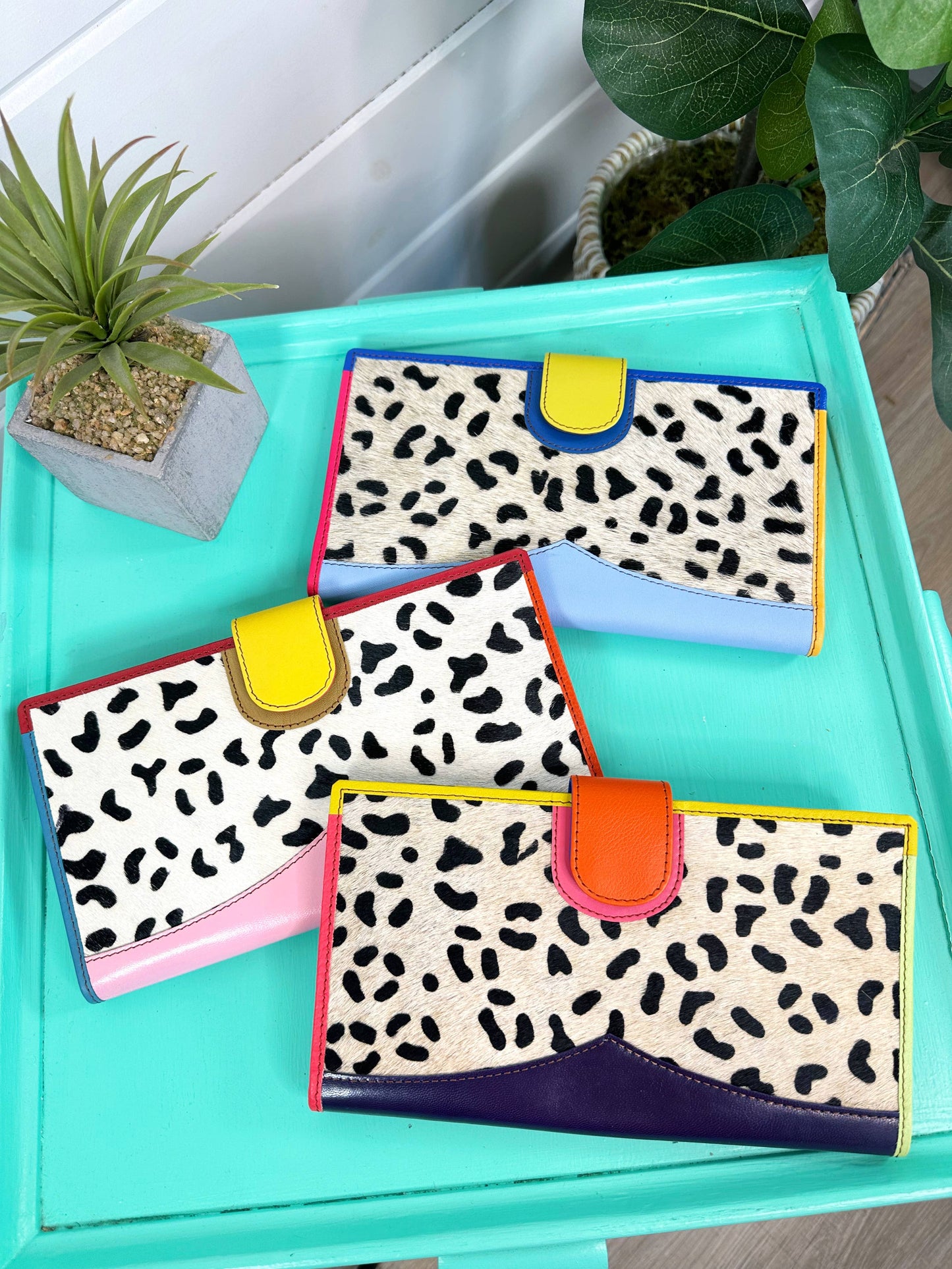 Colorful Cheetah Wallet | Nash Large Leather Travel Wallet