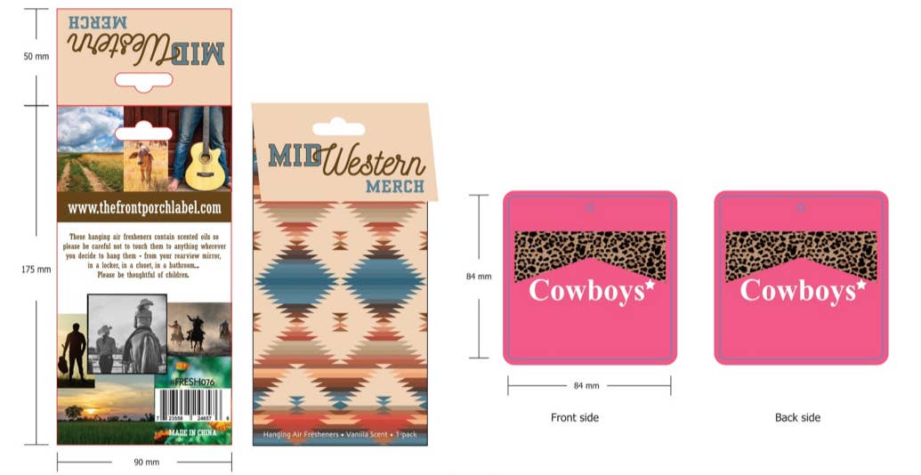 Pink Cowboys Air Freshener