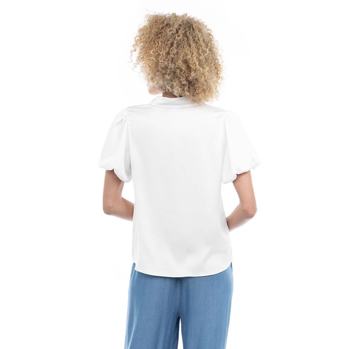 Pullover Blouse With Puff Sleeves