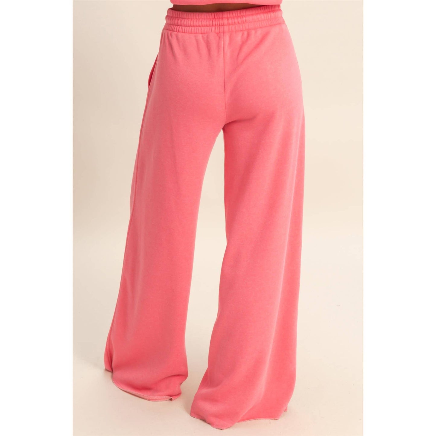 Burnout French Terry Wide-Leg Pants