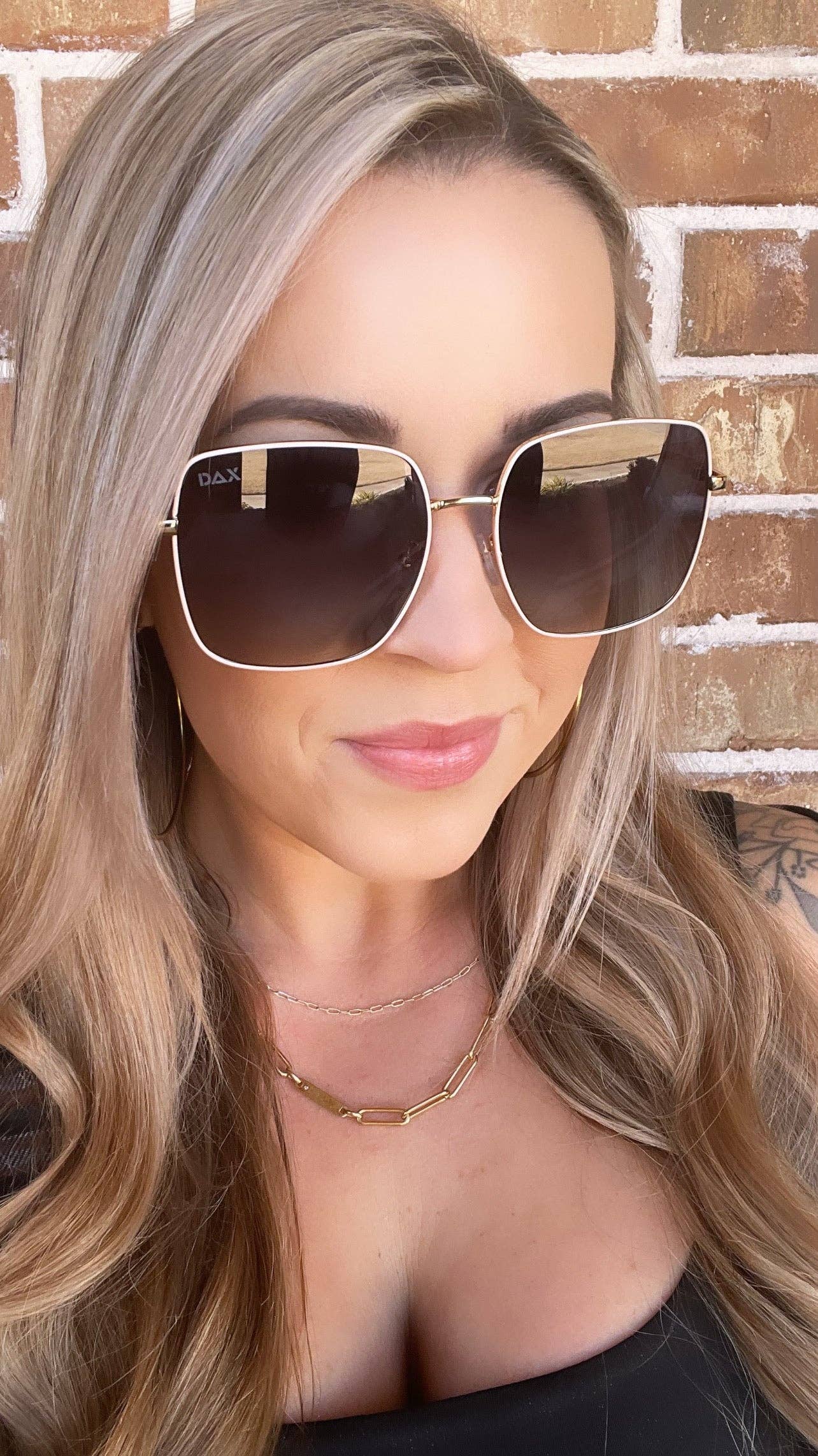 Evie in Black - Women's Large Polarized Square Sunglasses