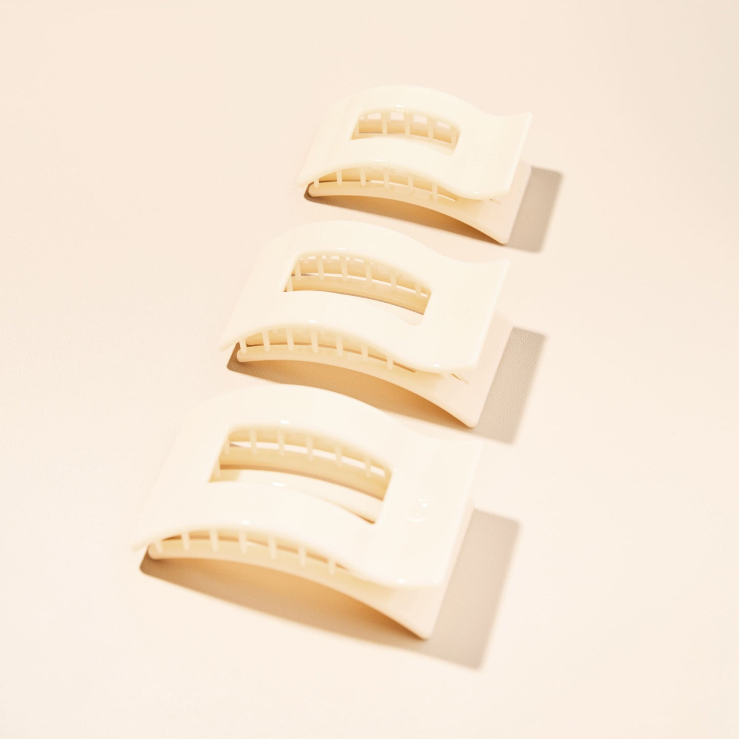 Almond Beige Large Flat Rectangle Hair Clip