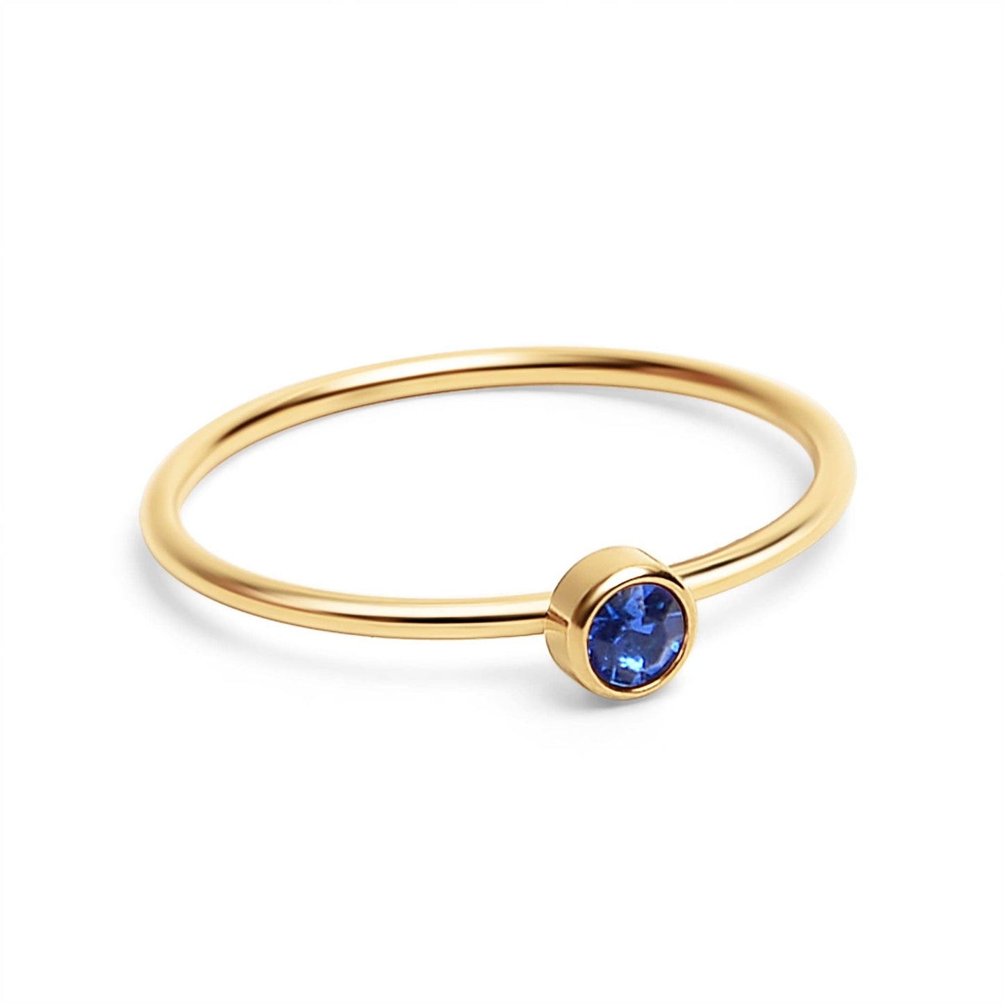 18K Gold PVD Stainless Steel Birthstone Stacking Ring