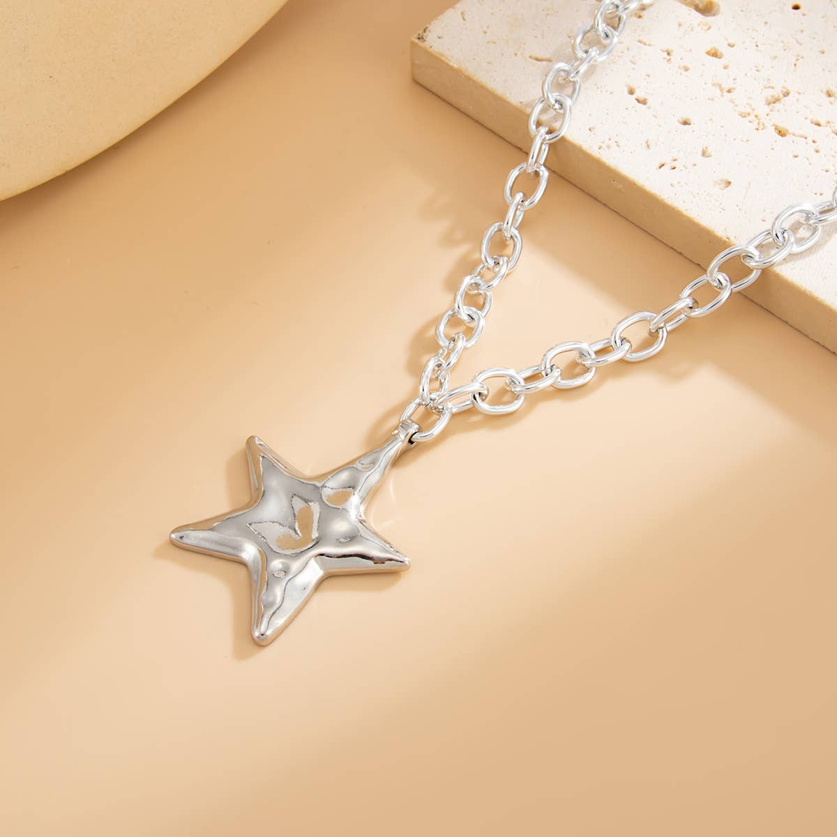 Golden Star Charm Chain Necklace