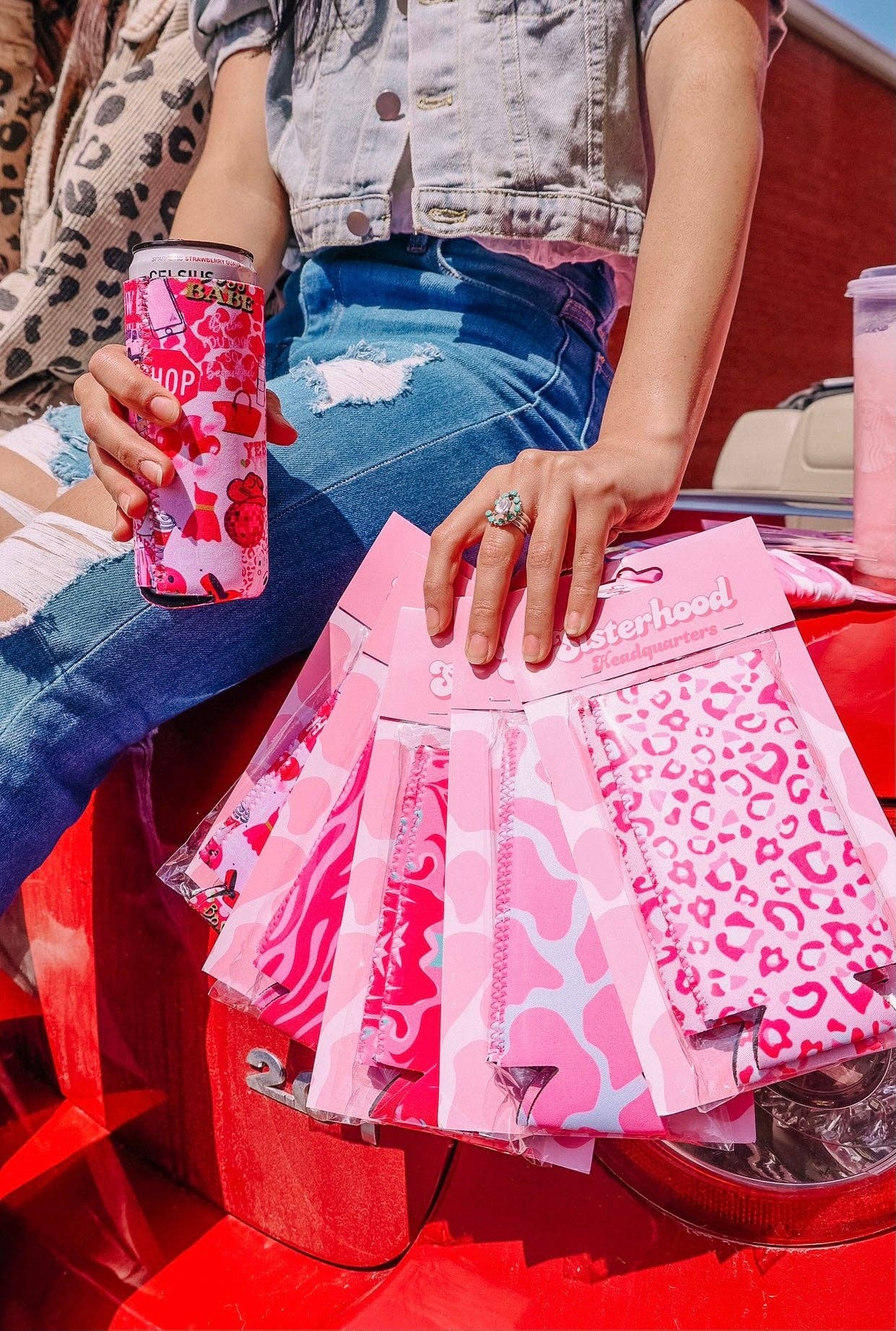 Pink Leopard Tall Coozie 2