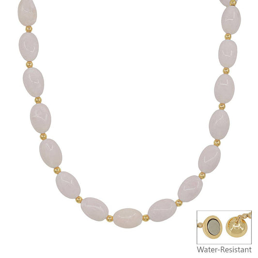 White Oval Acrylic Beaded 17" Necklace