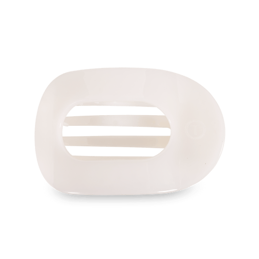 Coconut White Large Flat Round Hair Clip