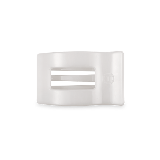 Coconut White Small Flat Rectangle Hair Clip