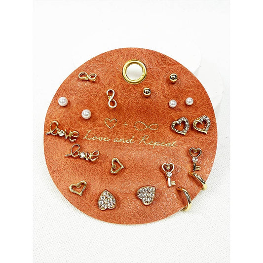 Love Theme Minimal Earrings on PU Card