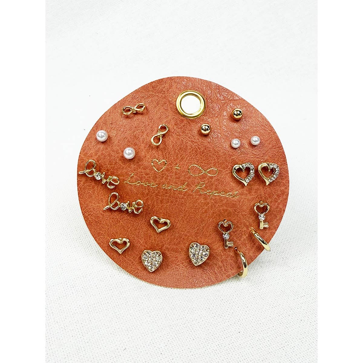 Love Theme Minimal Earrings on PU Card