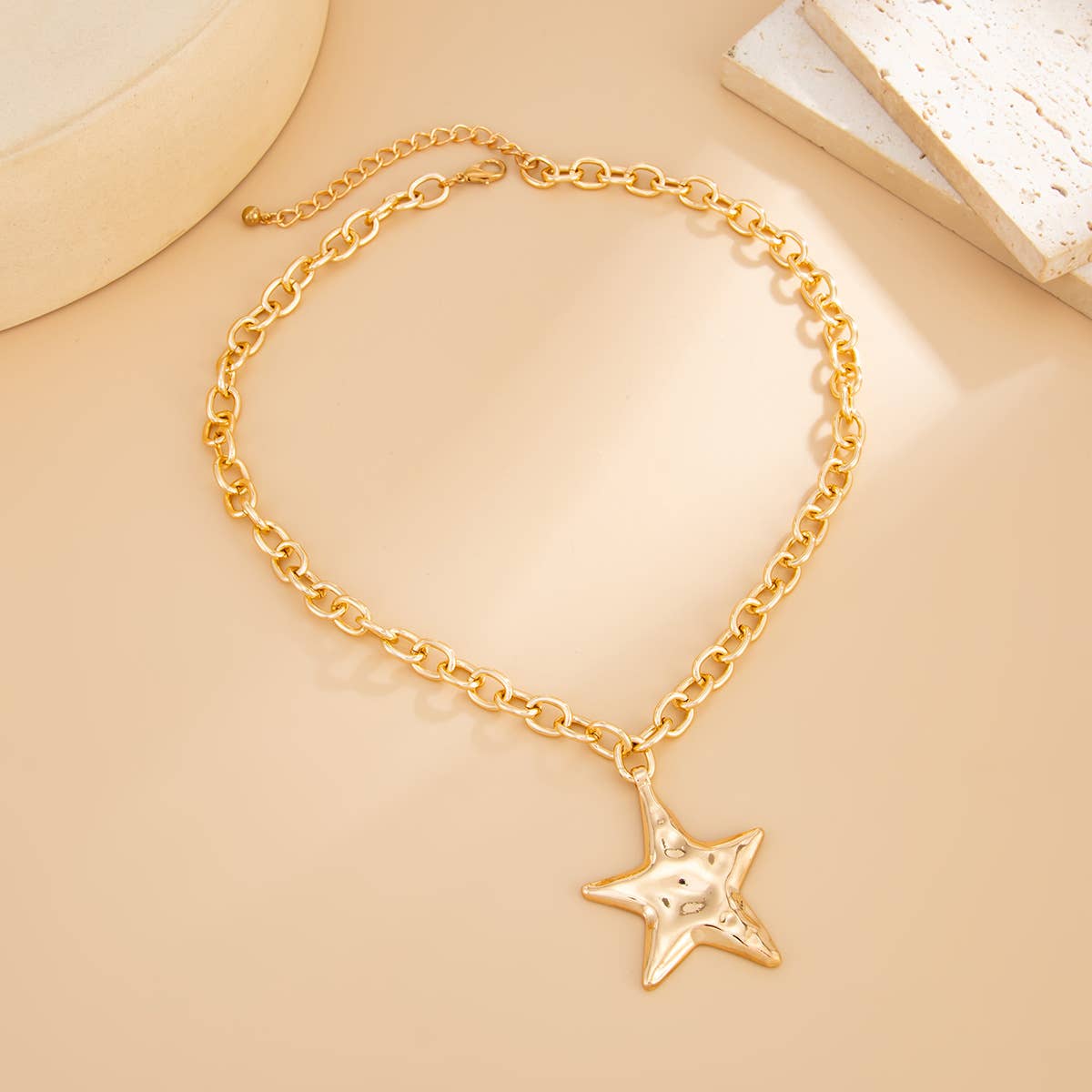 Golden Star Charm Chain Necklace