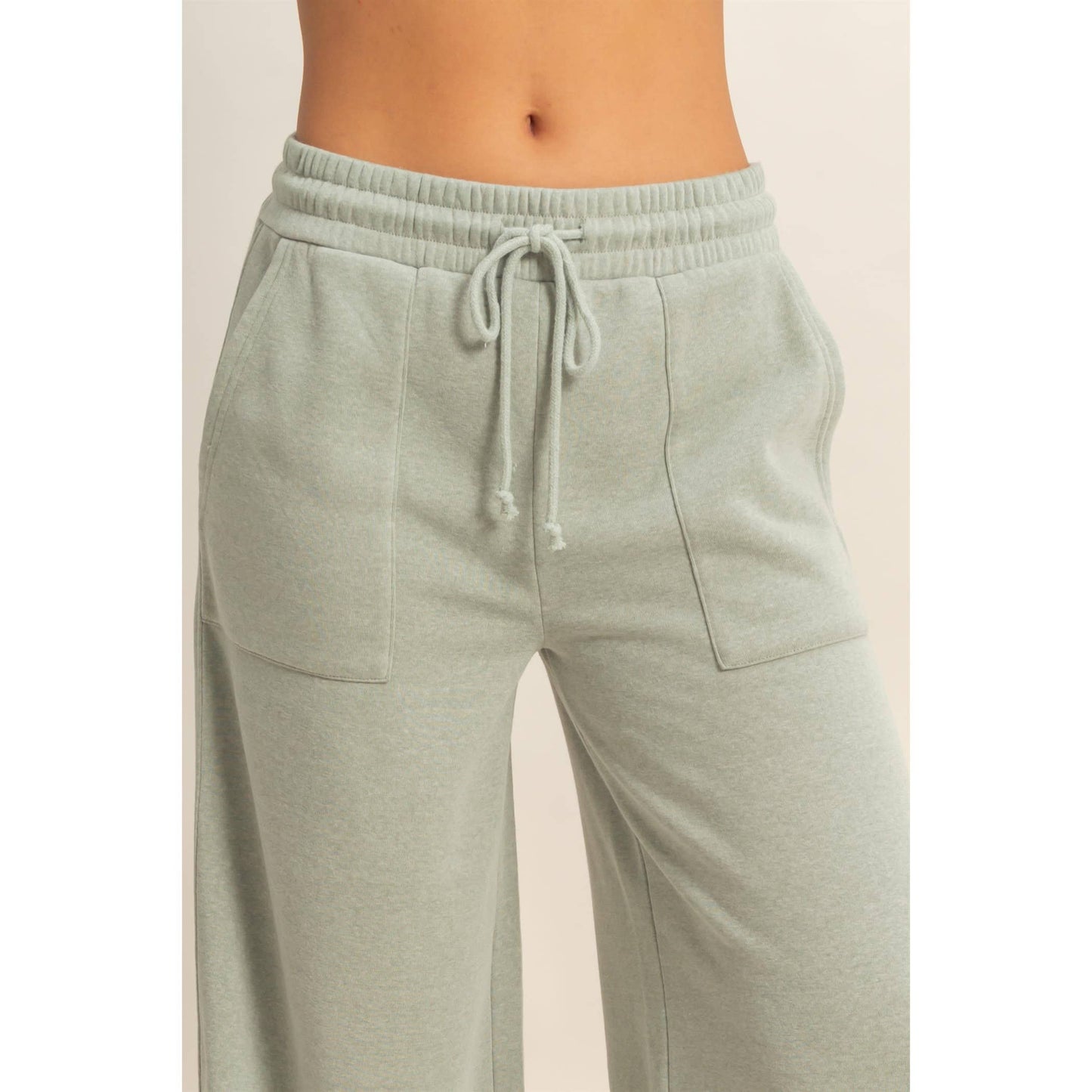 Burnout French Terry Wide-Leg Pants