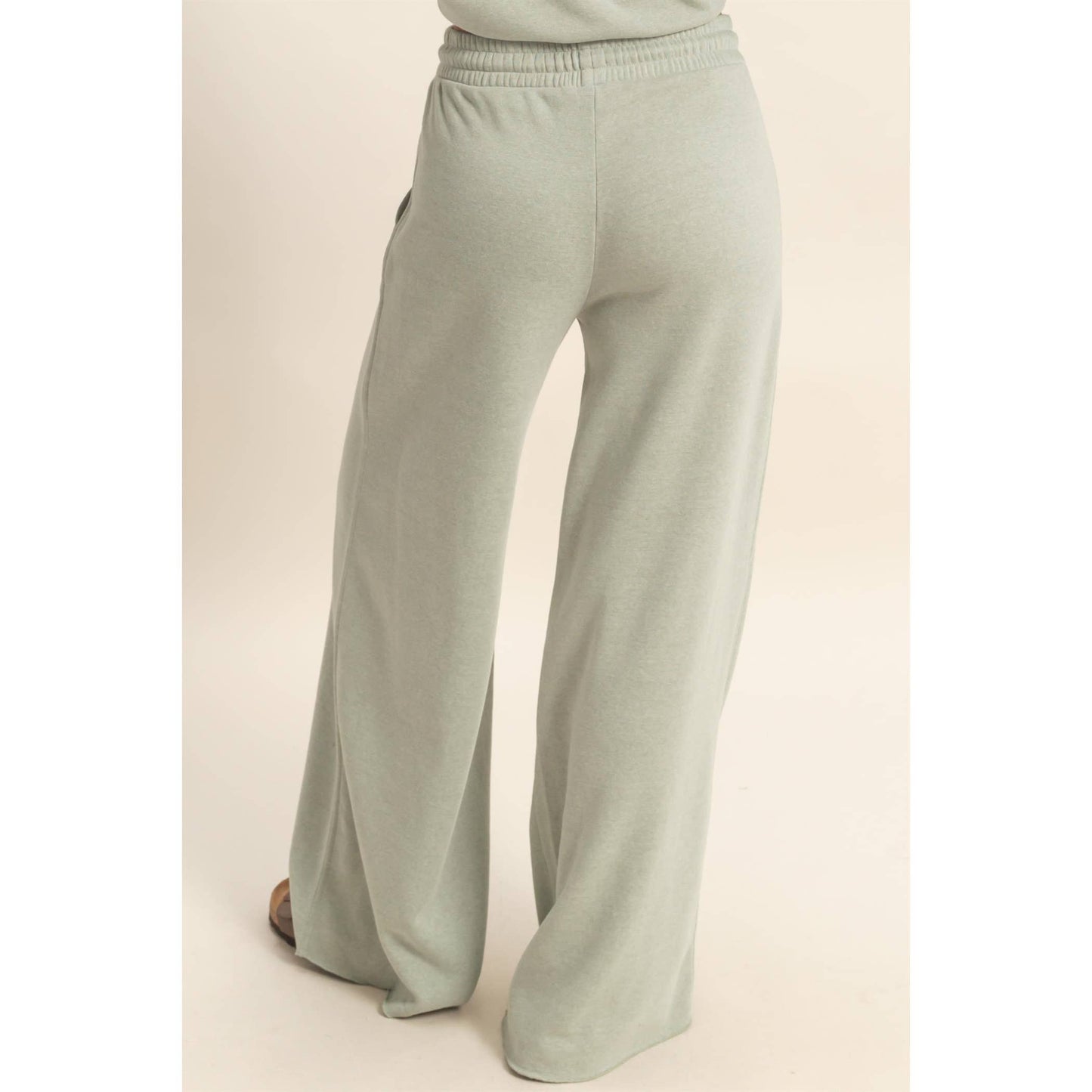 Burnout French Terry Wide-Leg Pants