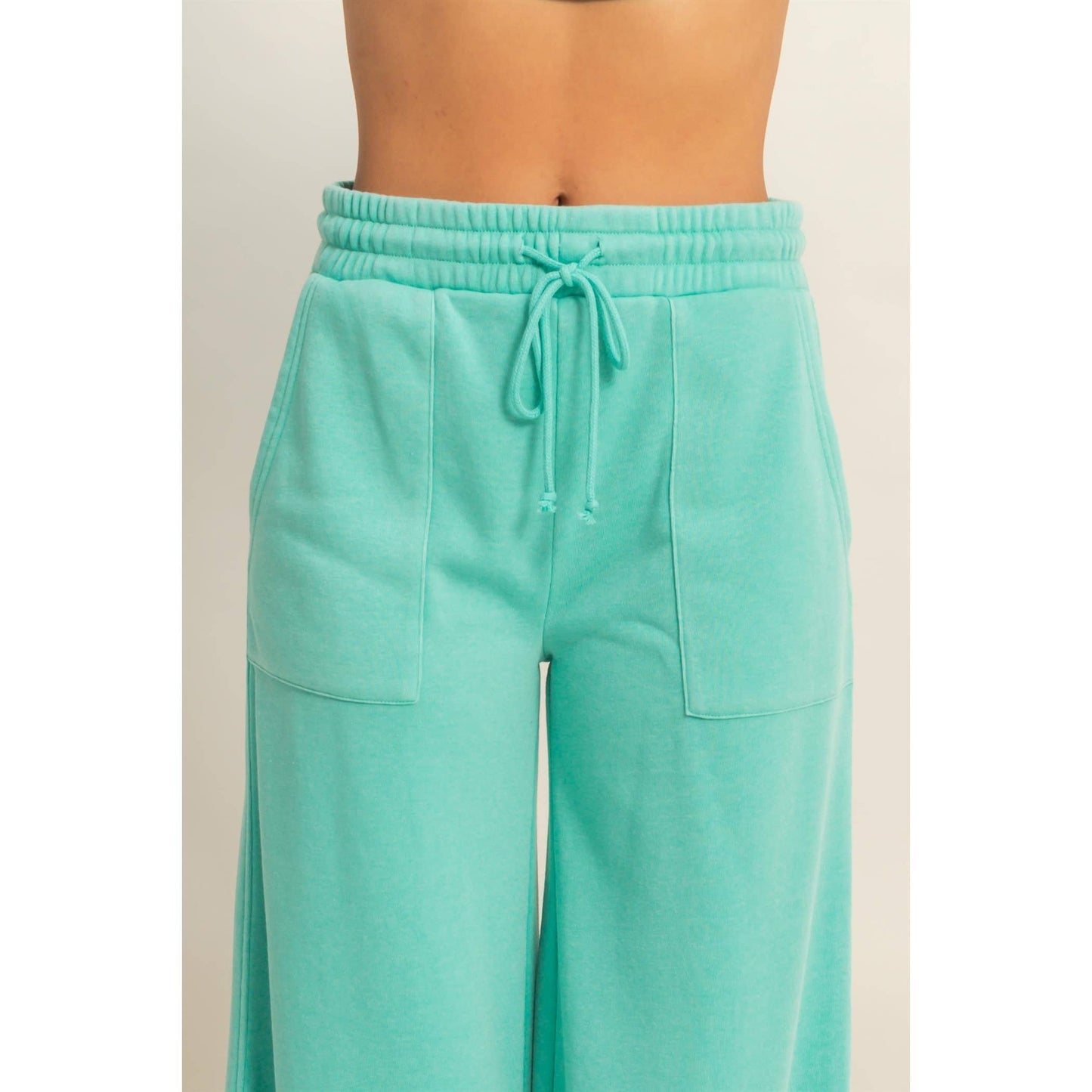 Burnout French Terry Wide-Leg Pants