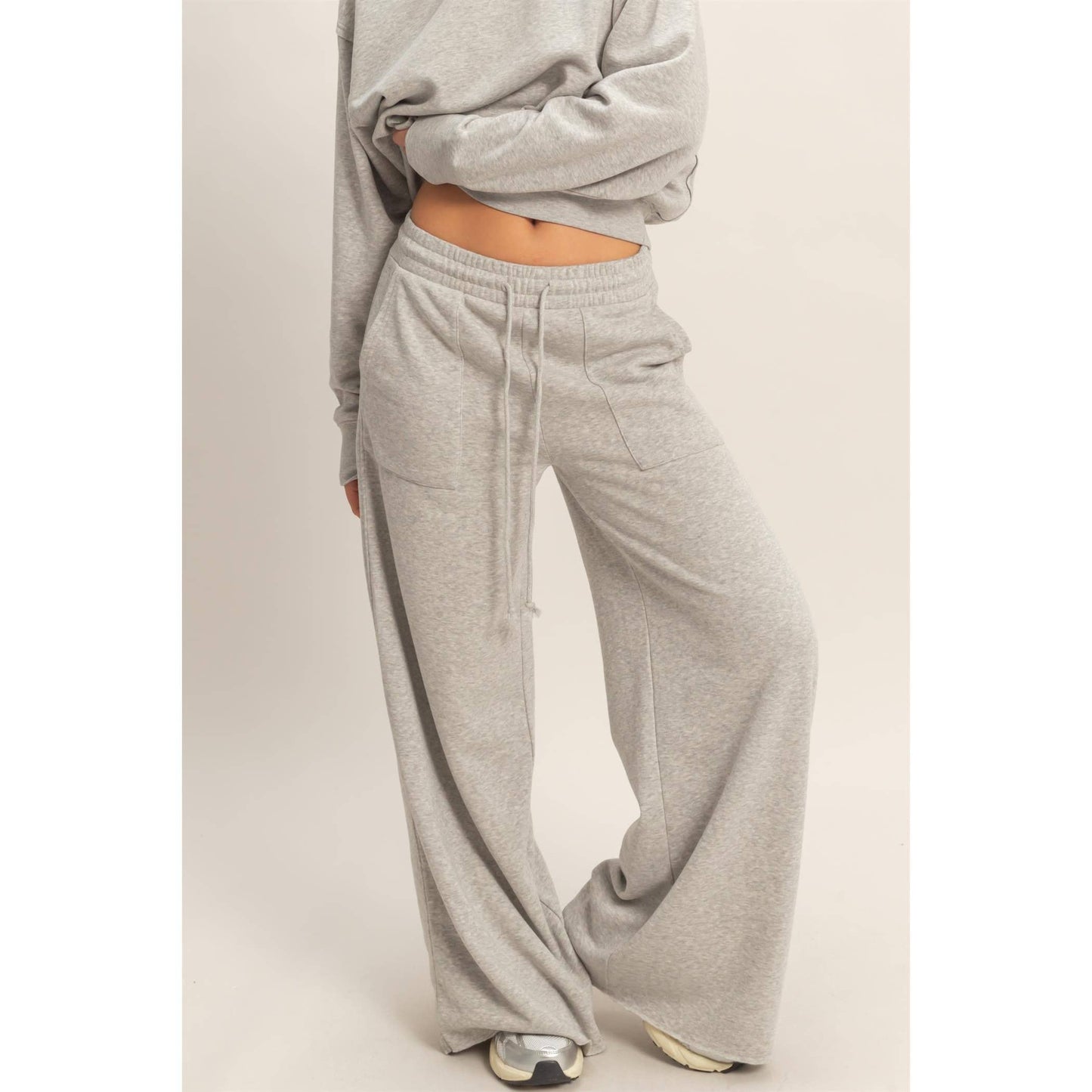 Burnout French Terry Wide-Leg Pants