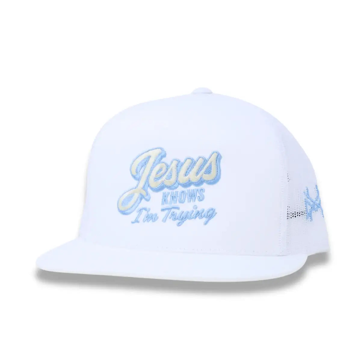 Jesus Knows I'm Trying Snapback Hat