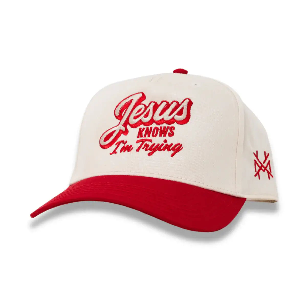 Jesus Knows I'm Trying Snapback Hat