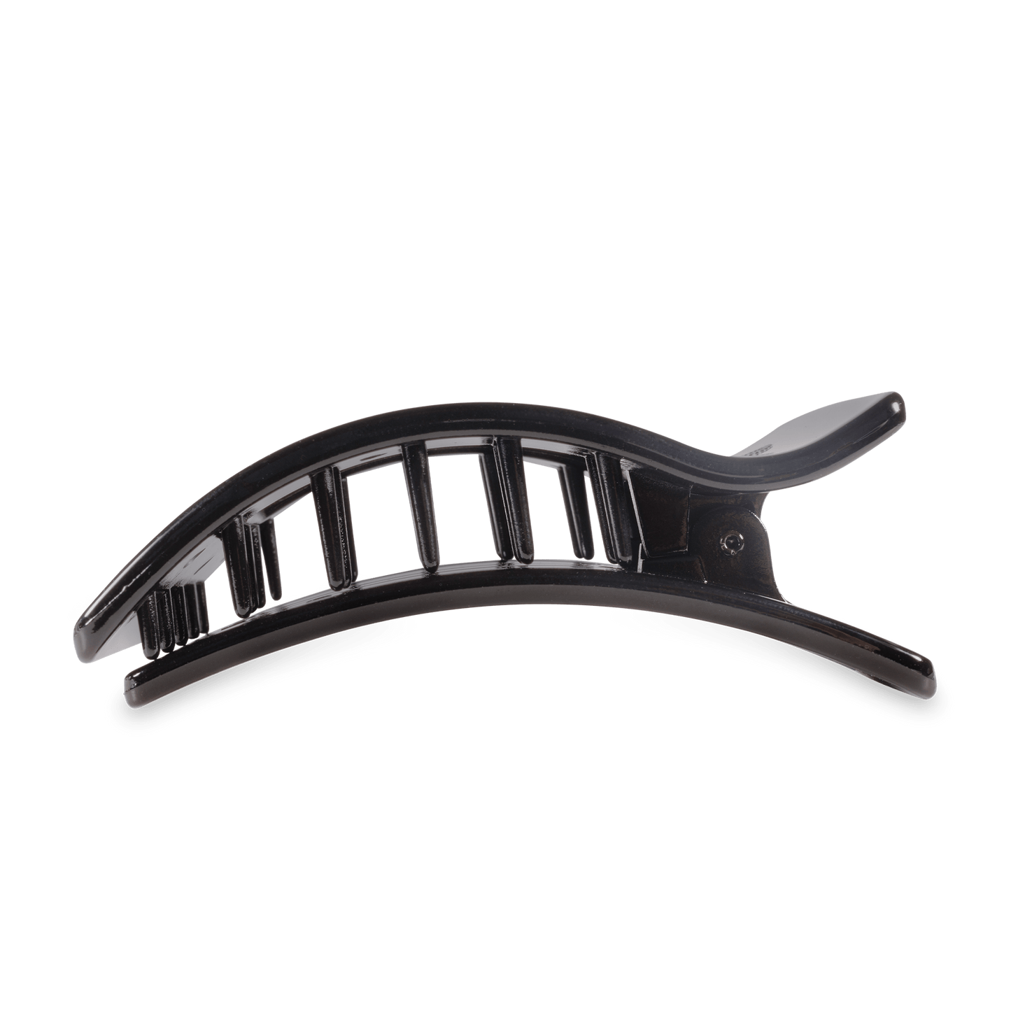 Jet Black Large Flat Rectangle Hair Clip