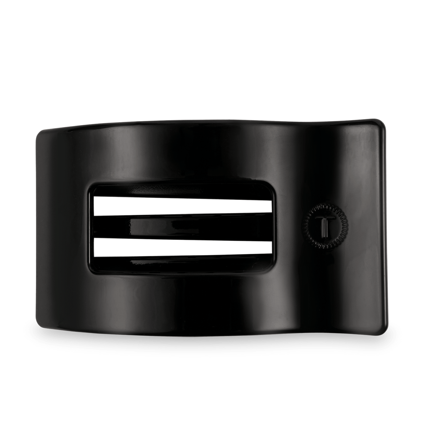Jet Black Large Flat Rectangle Hair Clip