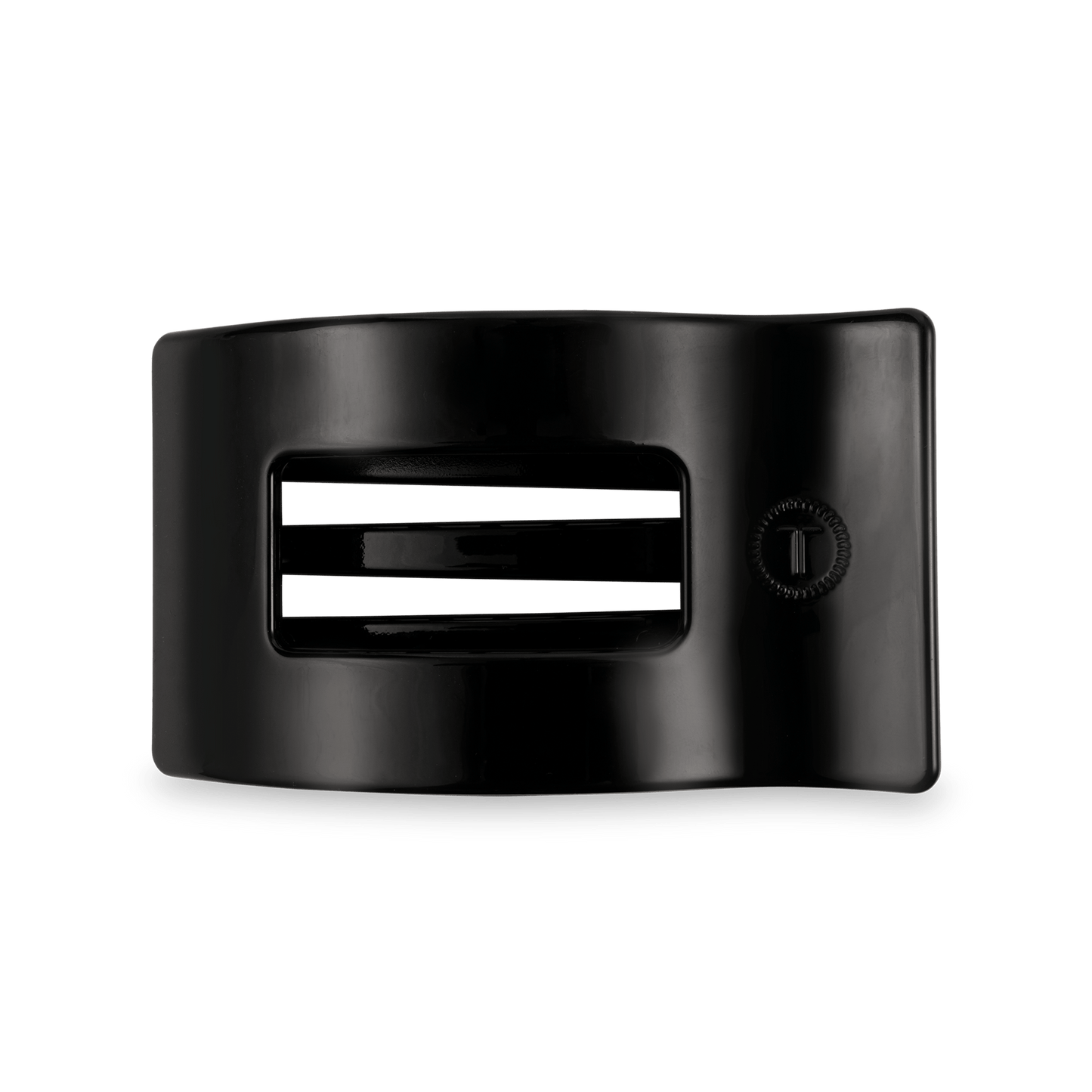 Jet Black Medium Flat Rectangle Hair Clip