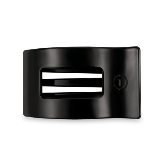Jet Black Medium Flat Rectangle Hair Clip