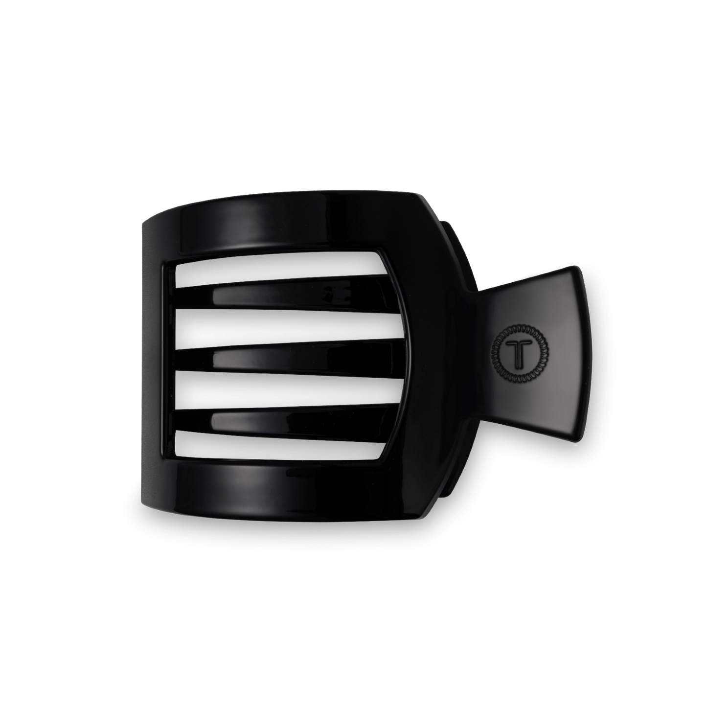 Jet Black Medium Flat Square Hair Clip