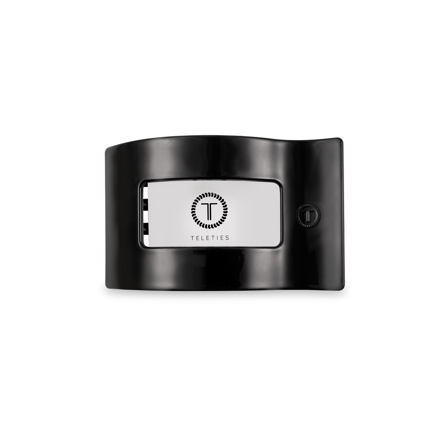Jet Black Small Flat Rectangle Hair Clip